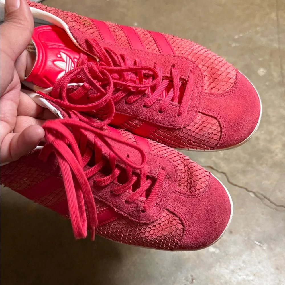 Adidas Vibrant Red Textured Sneakers - Picture 10 of 14